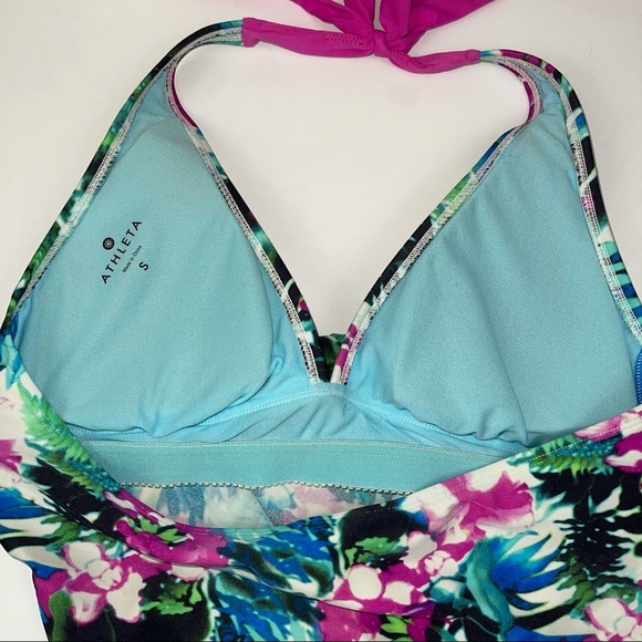 Athleta Halter Tankini Swim Top Tropical Floral S - Picture 9 of 14